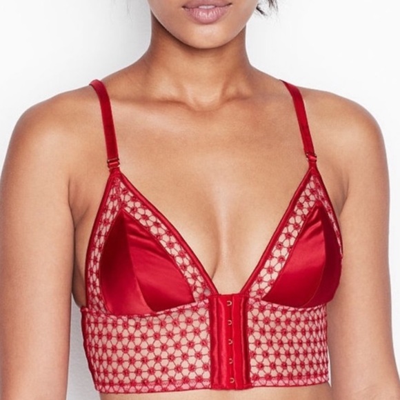 red satin bralette